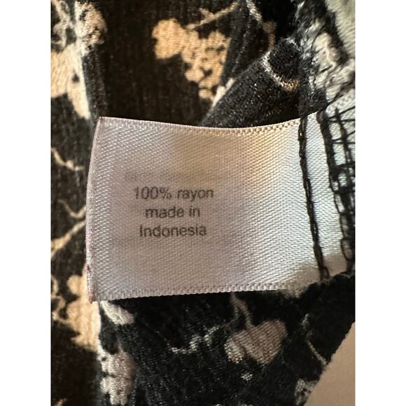 Lane Bryant Blouse Top Woman 14/16 Gauzy Floral Boho Key Hole Long Sleeve Flowy - Picture 5 of 6